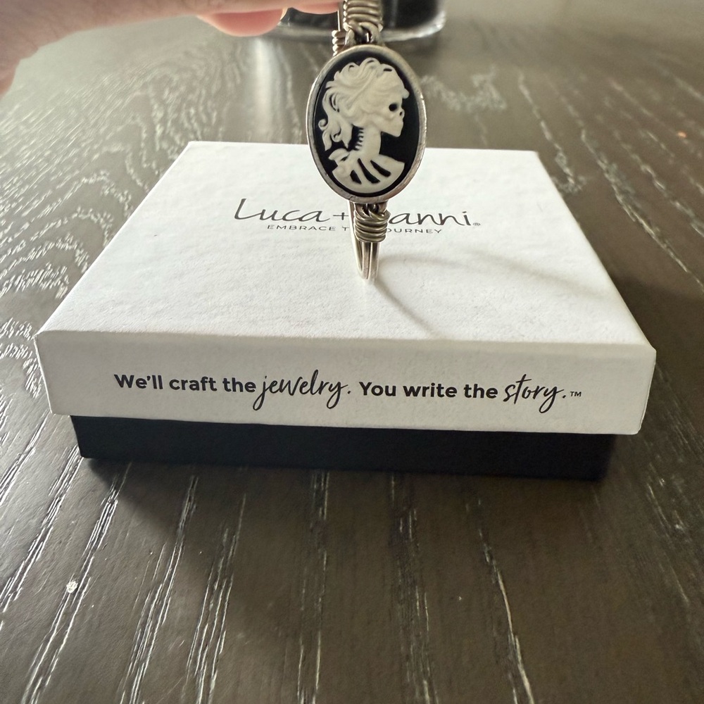 Luca & Danni female skeleton bangle bracelet.